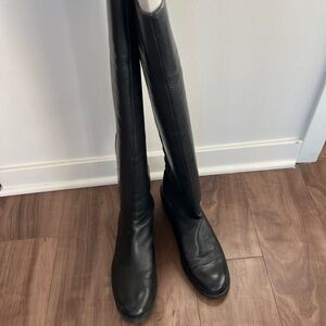 Black Knee-High Leather Boots